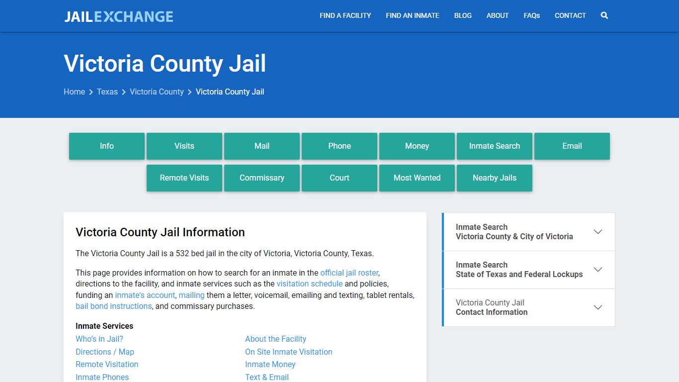 Victoria County Jail, TX Inmate Search, Information